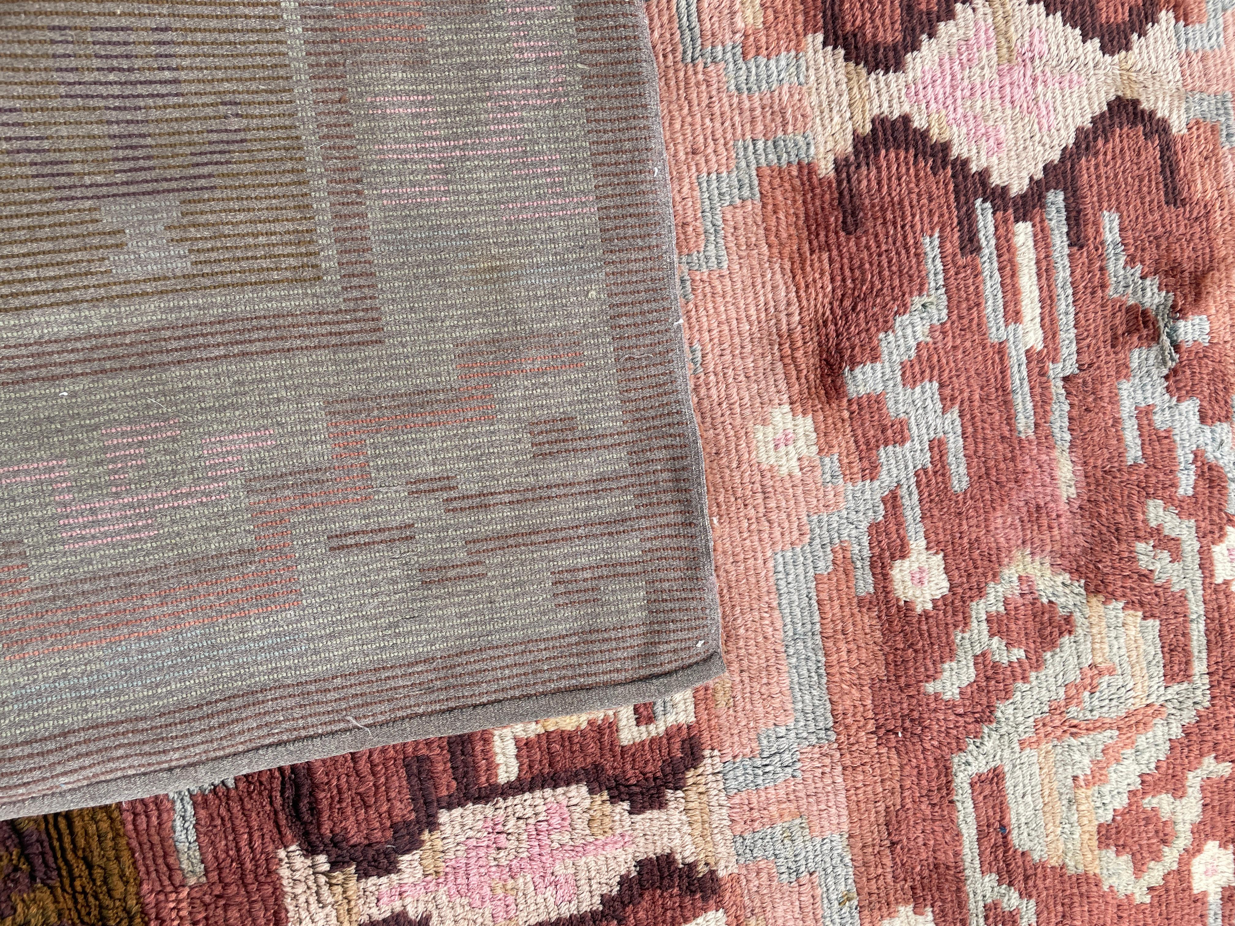 Hand-Knotted Scandinavian Carpet, Vintage 7'5