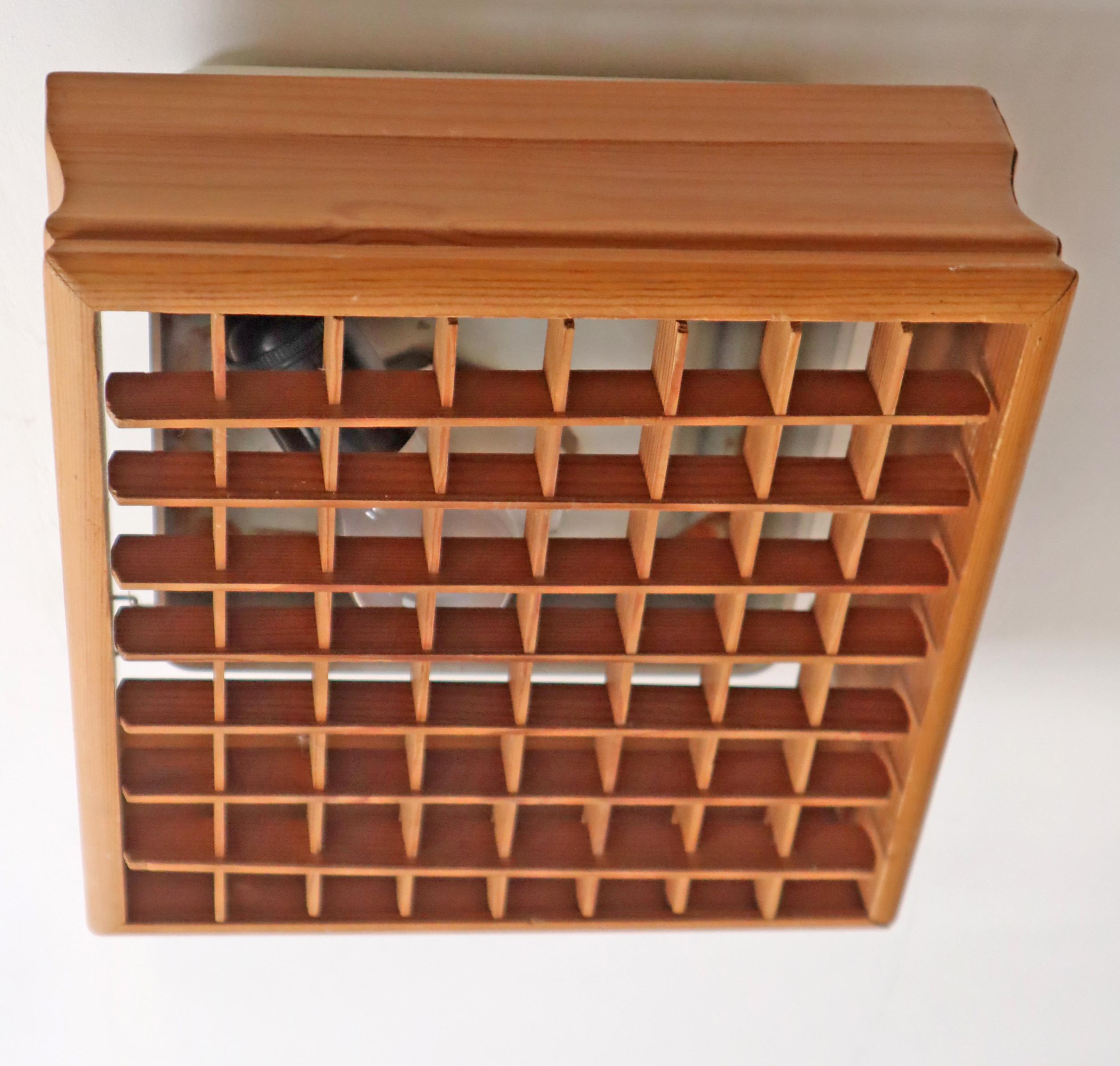 Scandinavian Ceiling Lamp made of Pinewood, Sweden 1960s For Sale 5