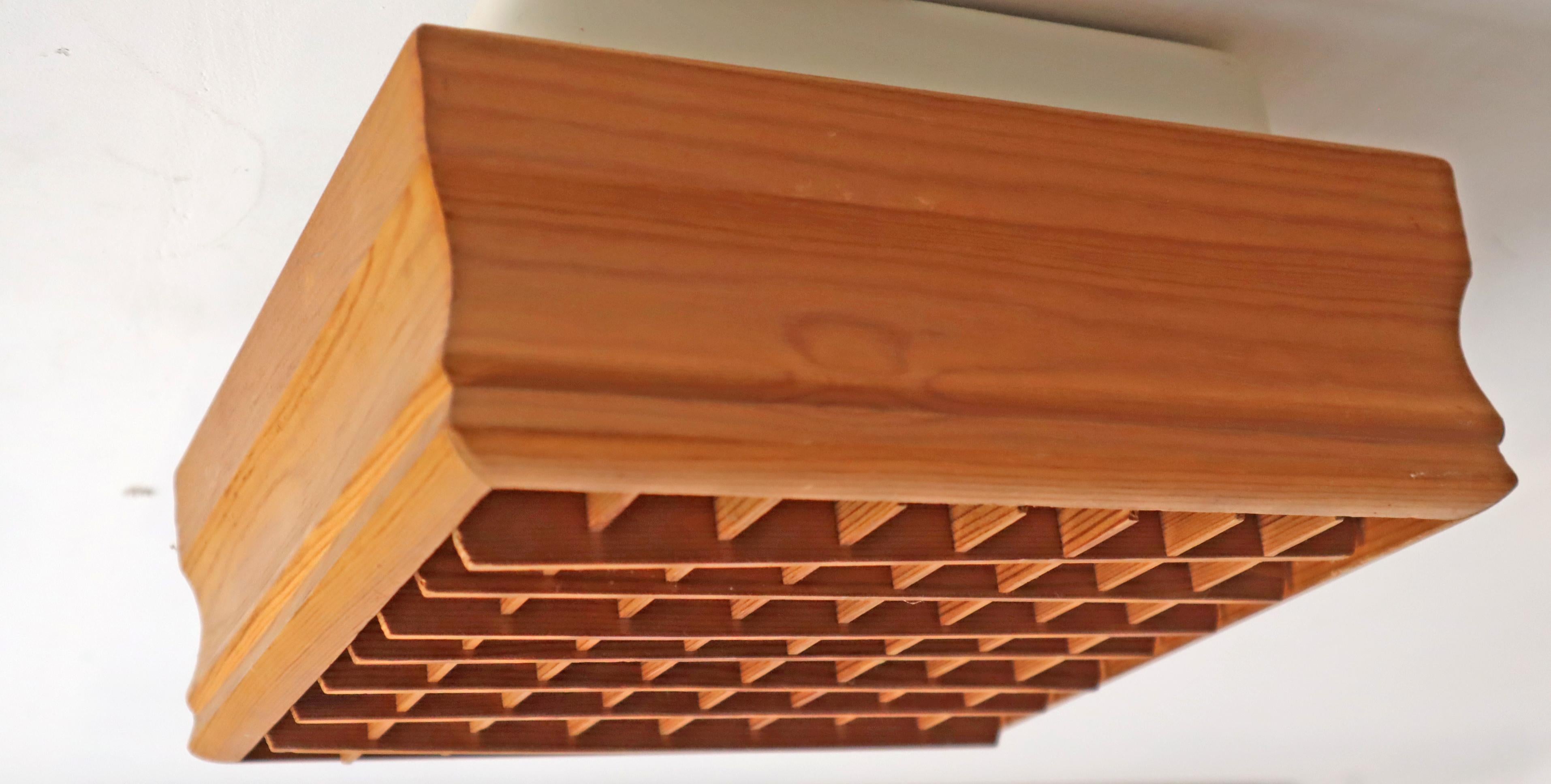 Scandinavian Ceiling Lamp made of Pinewood, Sweden 1960s For Sale 6