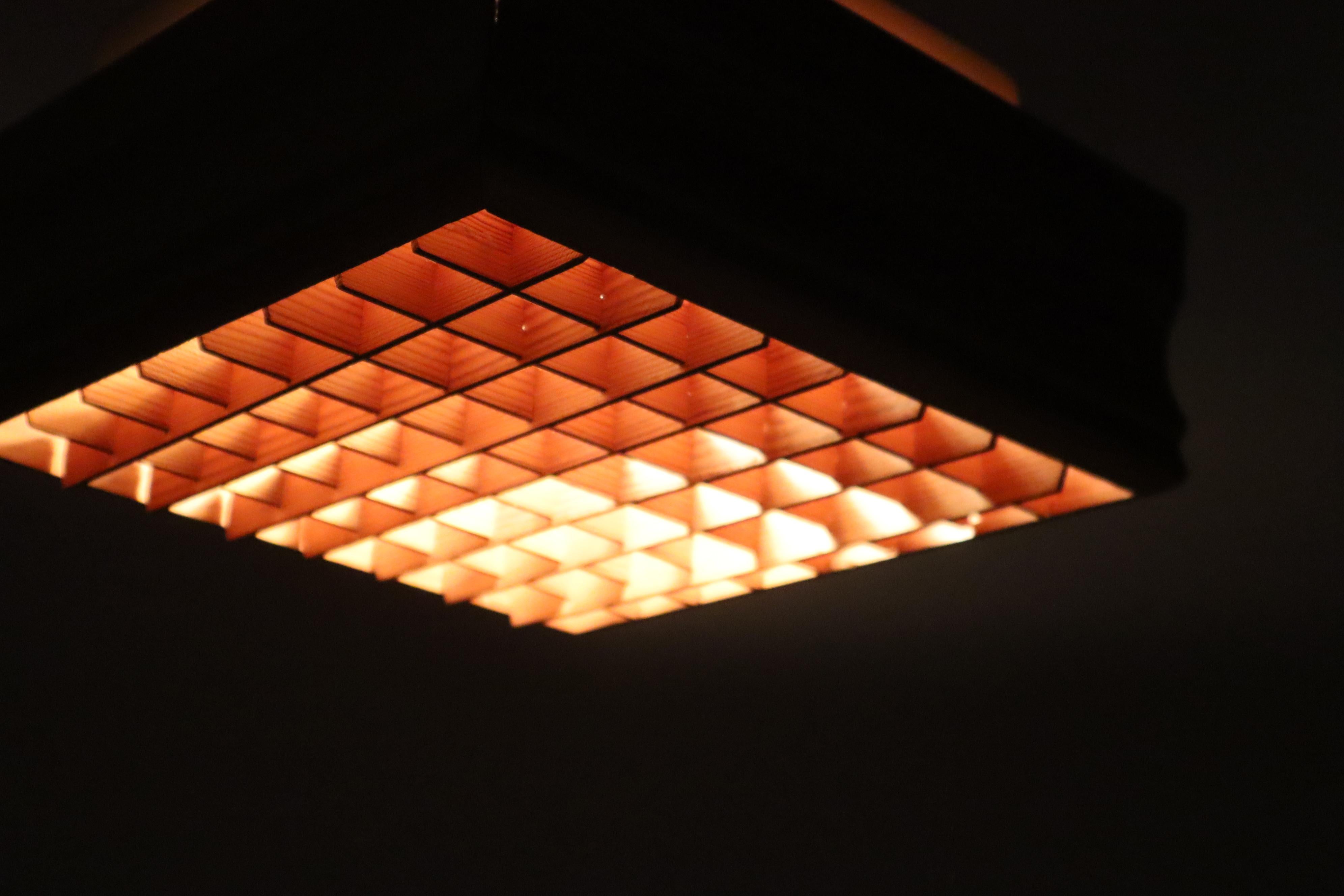 Swedish Scandinavian Ceiling Lamp made of Pinewood, Sweden 1960s For Sale
