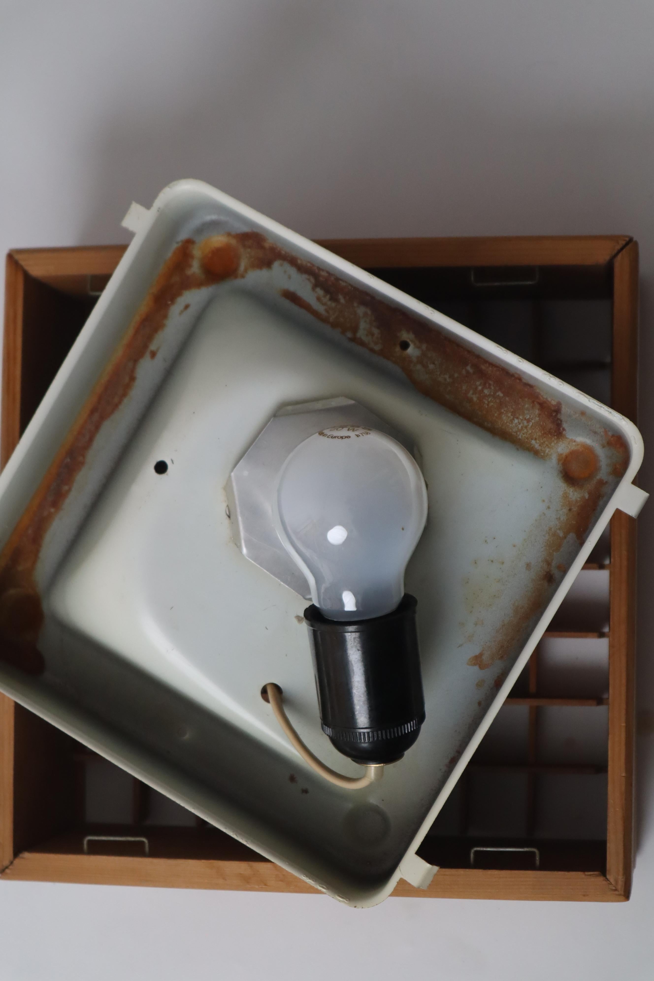 Scandinavian Ceiling Lamp made of Pinewood, Sweden 1960s For Sale 1