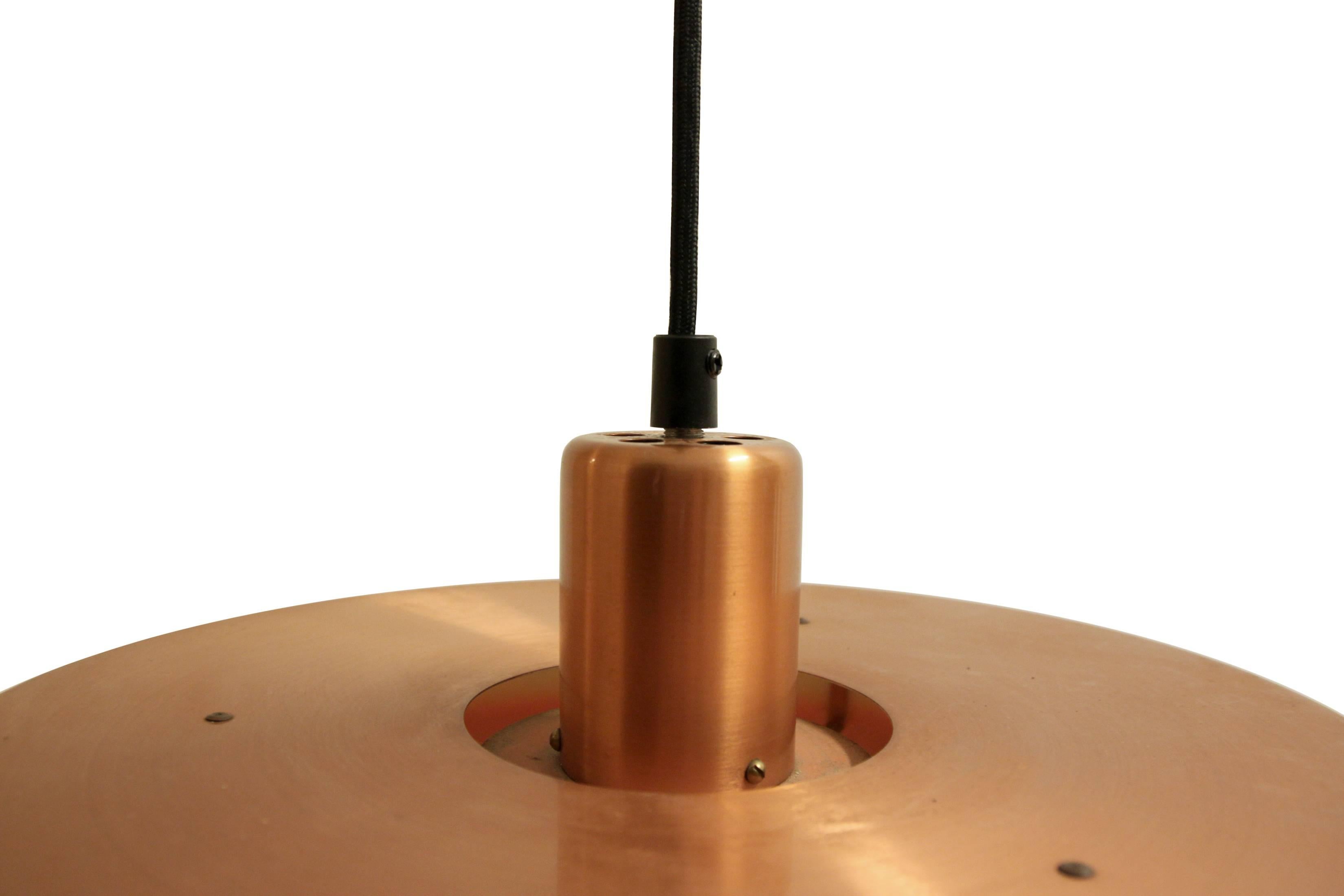Scandinavian Ceiling Light in Copper by Jo Hammerborg, Denmark, 1950s In Excellent Condition In Oslo, NO