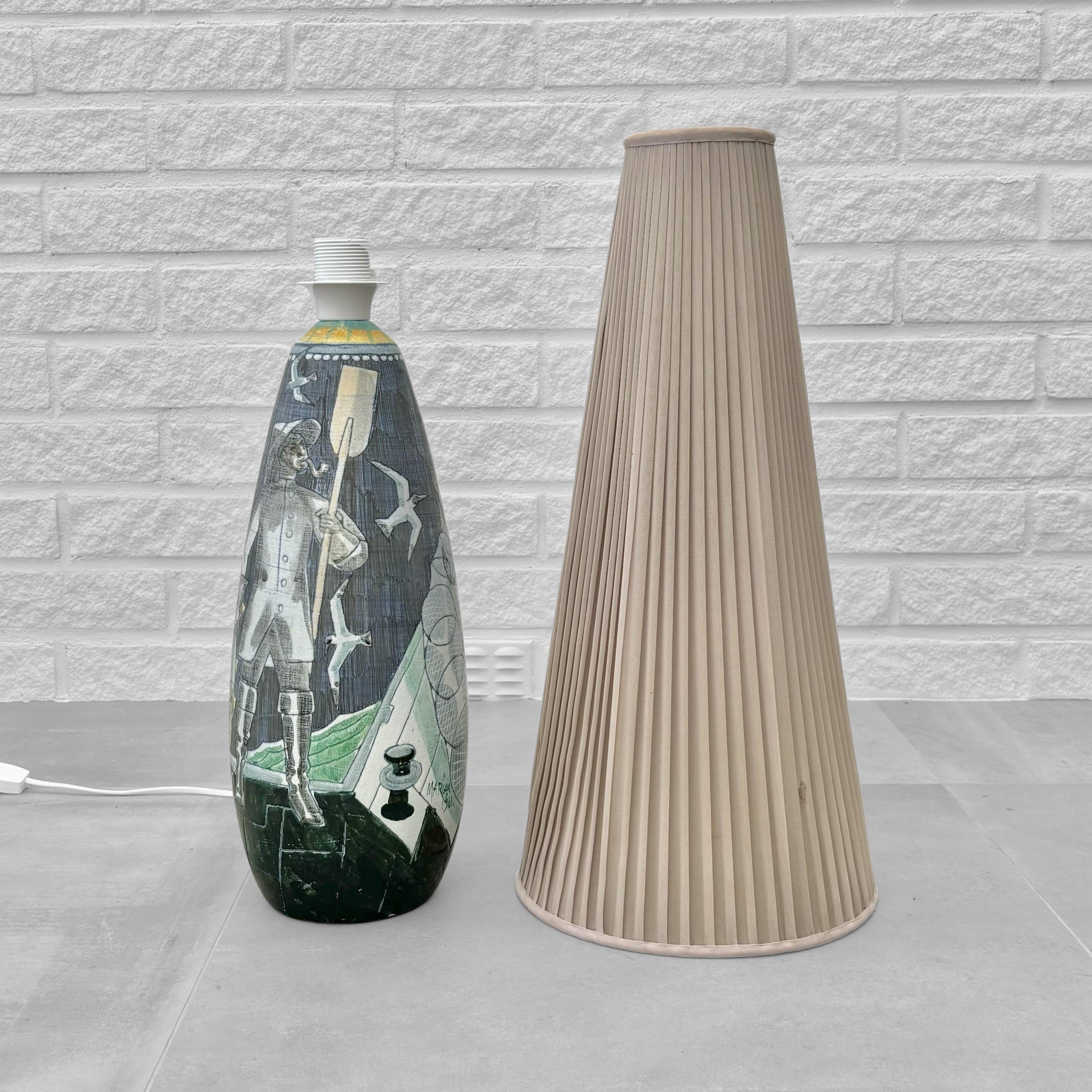 Skandinavische Stehlampe aus Keramik von Marian Zawadzki für Tilgmans, Schweden, 1960er Jahre im Angebot 4