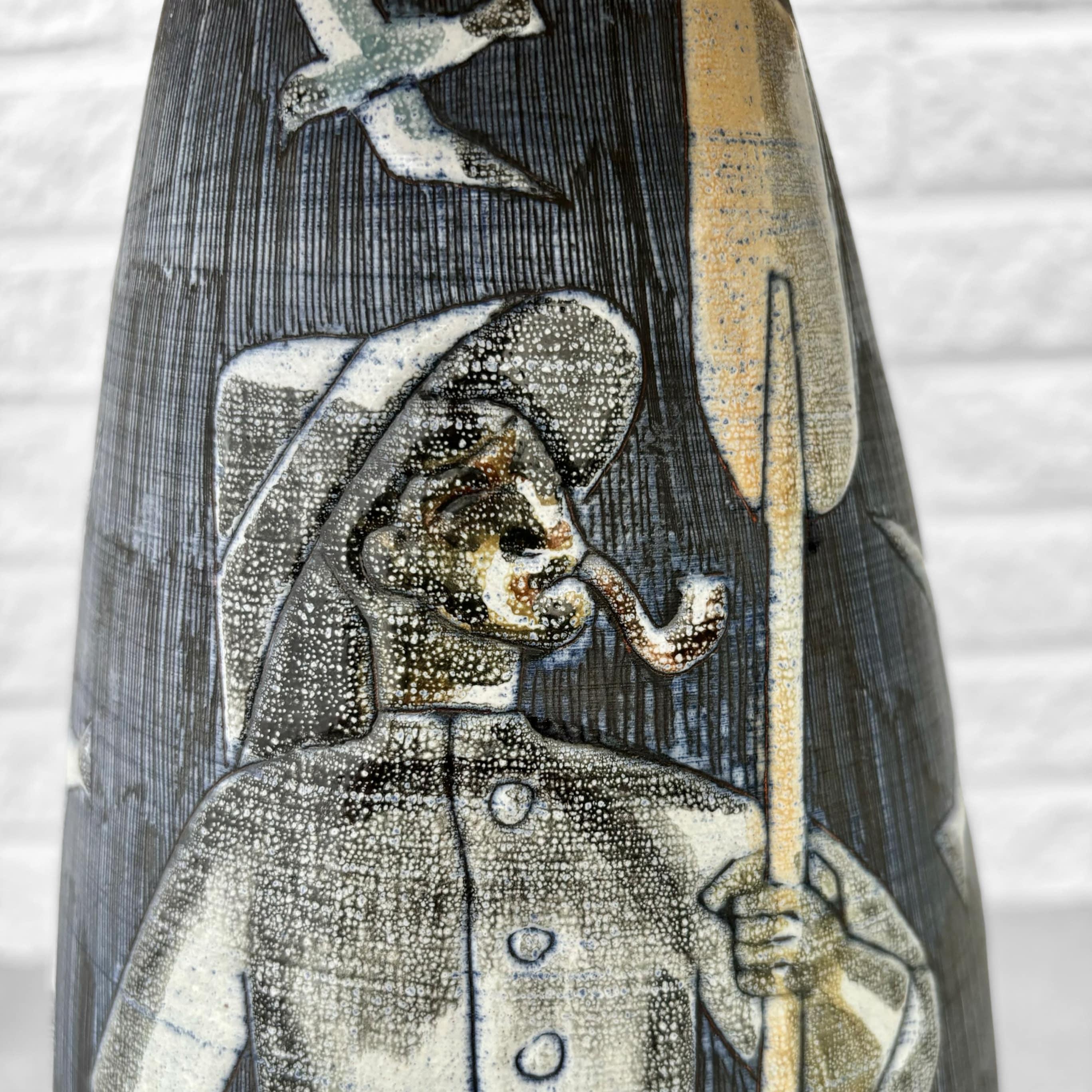 Skandinavische Stehlampe aus Keramik von Marian Zawadzki für Tilgmans, Schweden, 1960er Jahre im Angebot 5