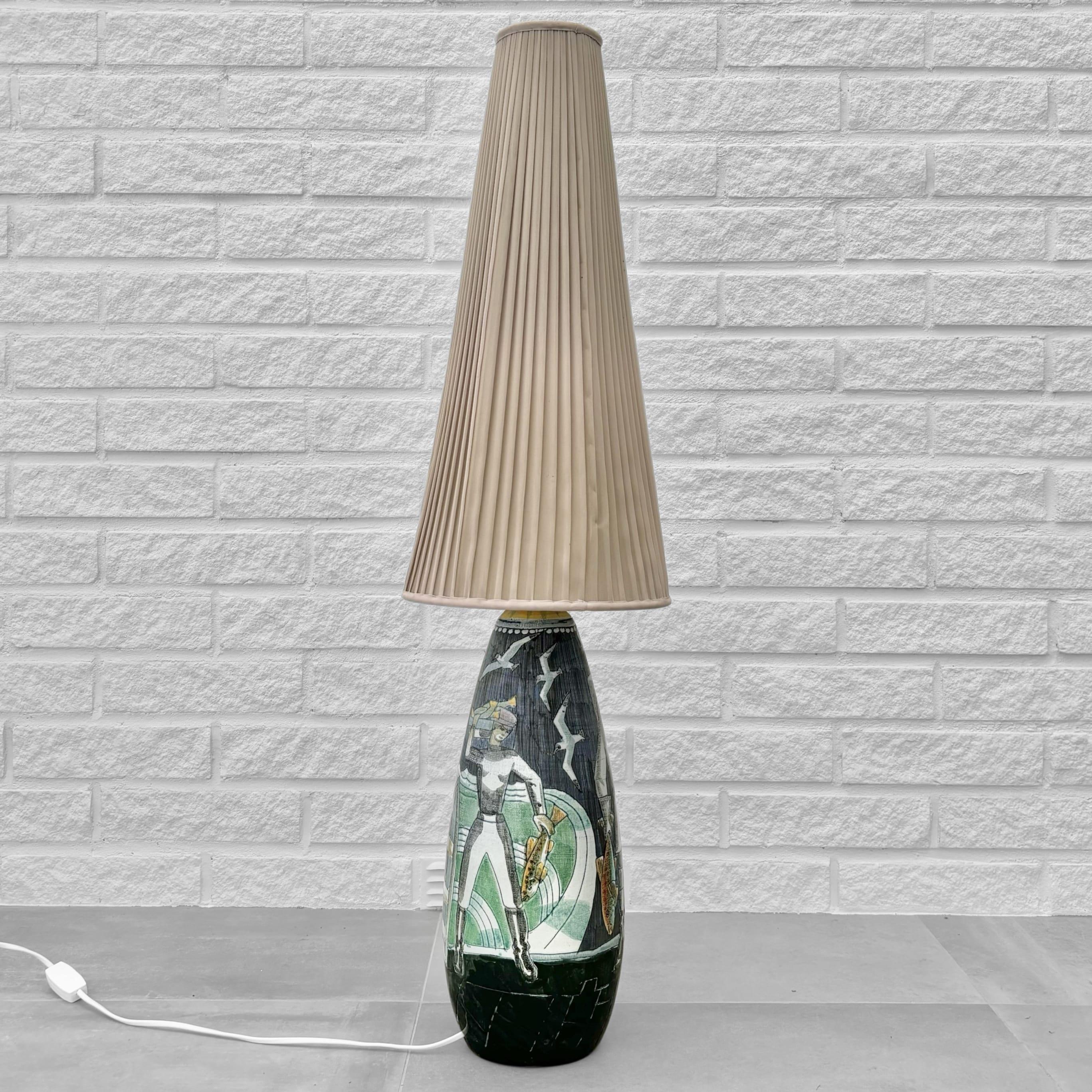 Skandinavische Stehlampe aus Keramik von Marian Zawadzki für Tilgmans, Schweden, 1960er Jahre (Skandinavische Moderne) im Angebot