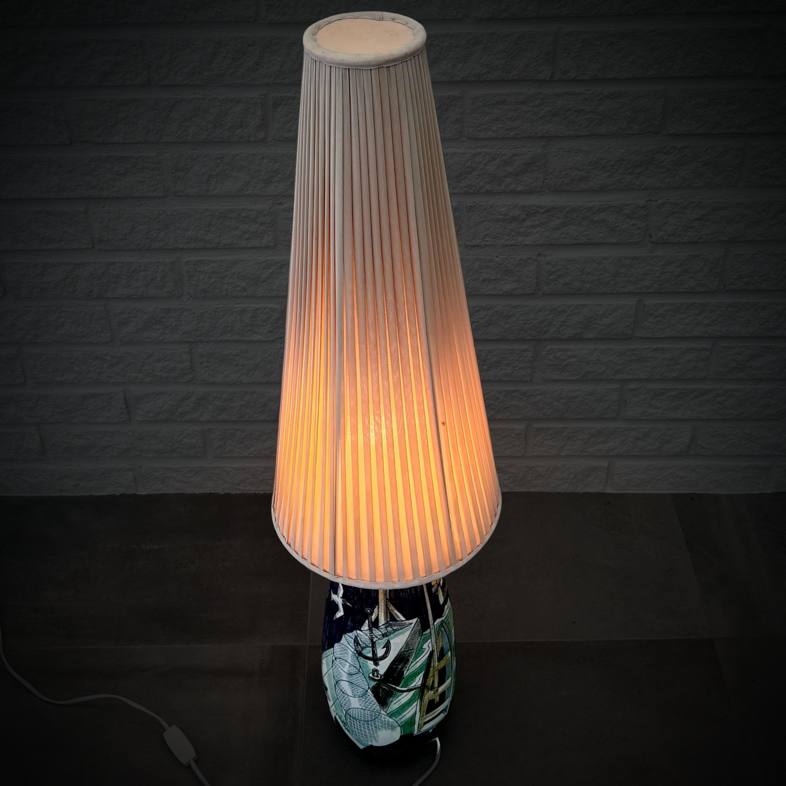 Skandinavische Stehlampe aus Keramik von Marian Zawadzki für Tilgmans, Schweden, 1960er Jahre im Zustand „Gut“ im Angebot in Forserum, SE