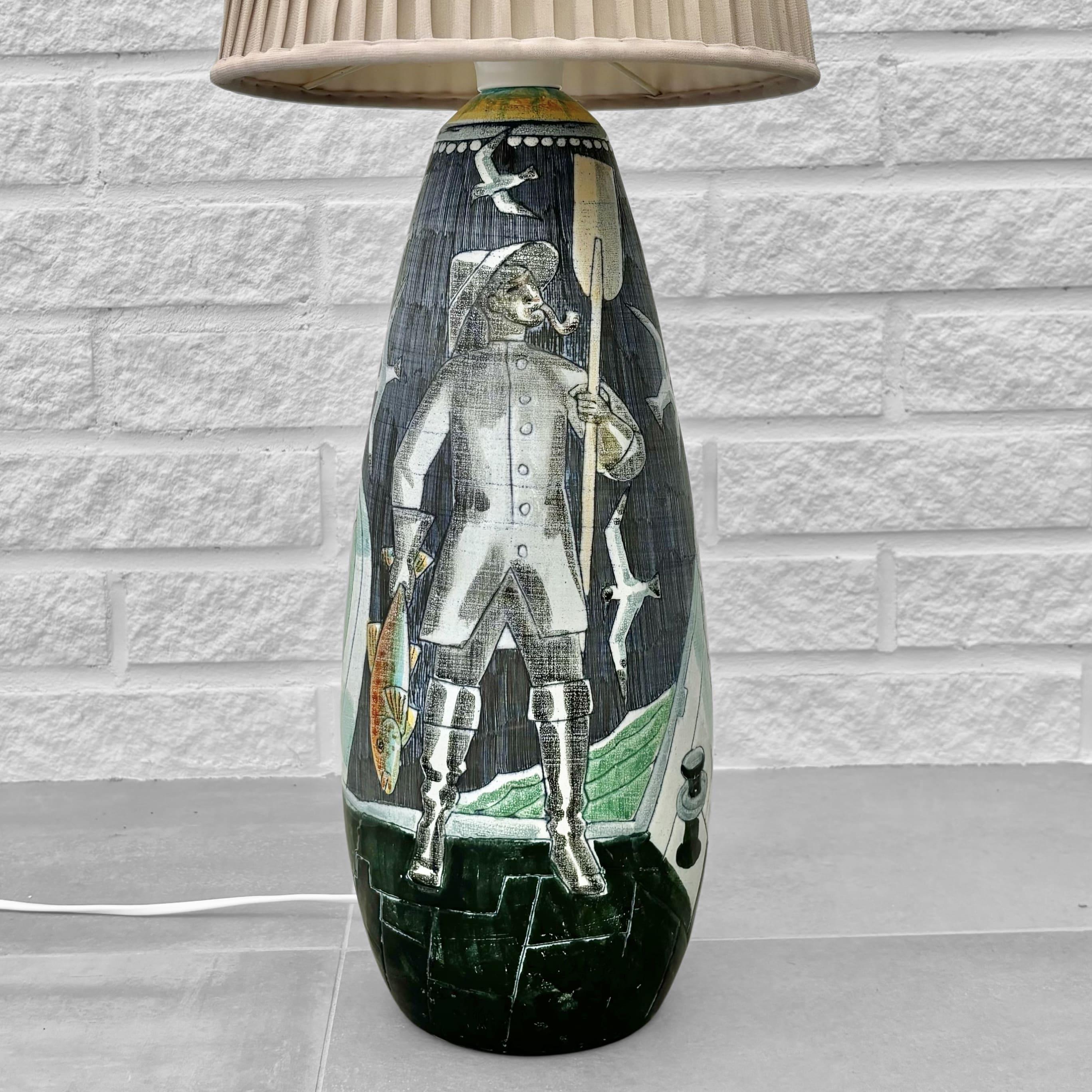 Skandinavische Stehlampe aus Keramik von Marian Zawadzki für Tilgmans, Schweden, 1960er Jahre (Mitte des 20. Jahrhunderts) im Angebot