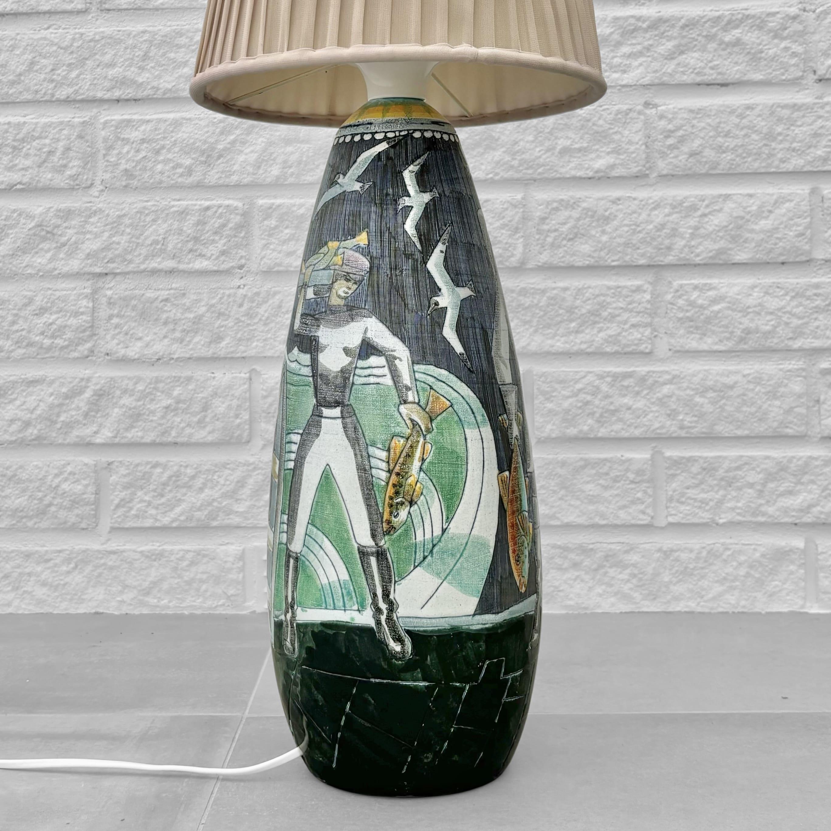 Skandinavische Stehlampe aus Keramik von Marian Zawadzki für Tilgmans, Schweden, 1960er Jahre im Angebot 1