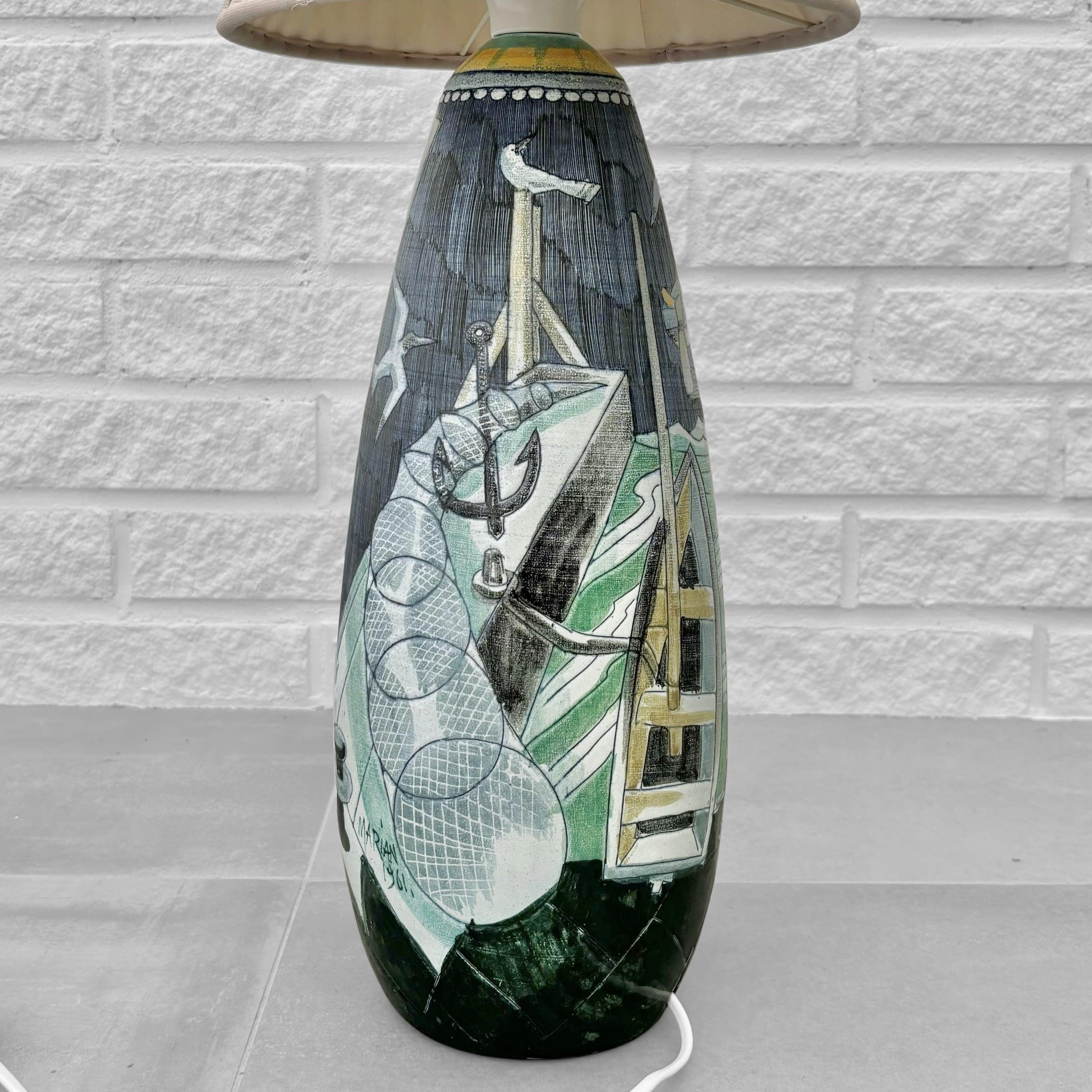 Skandinavische Stehlampe aus Keramik von Marian Zawadzki für Tilgmans, Schweden, 1960er Jahre im Angebot 2