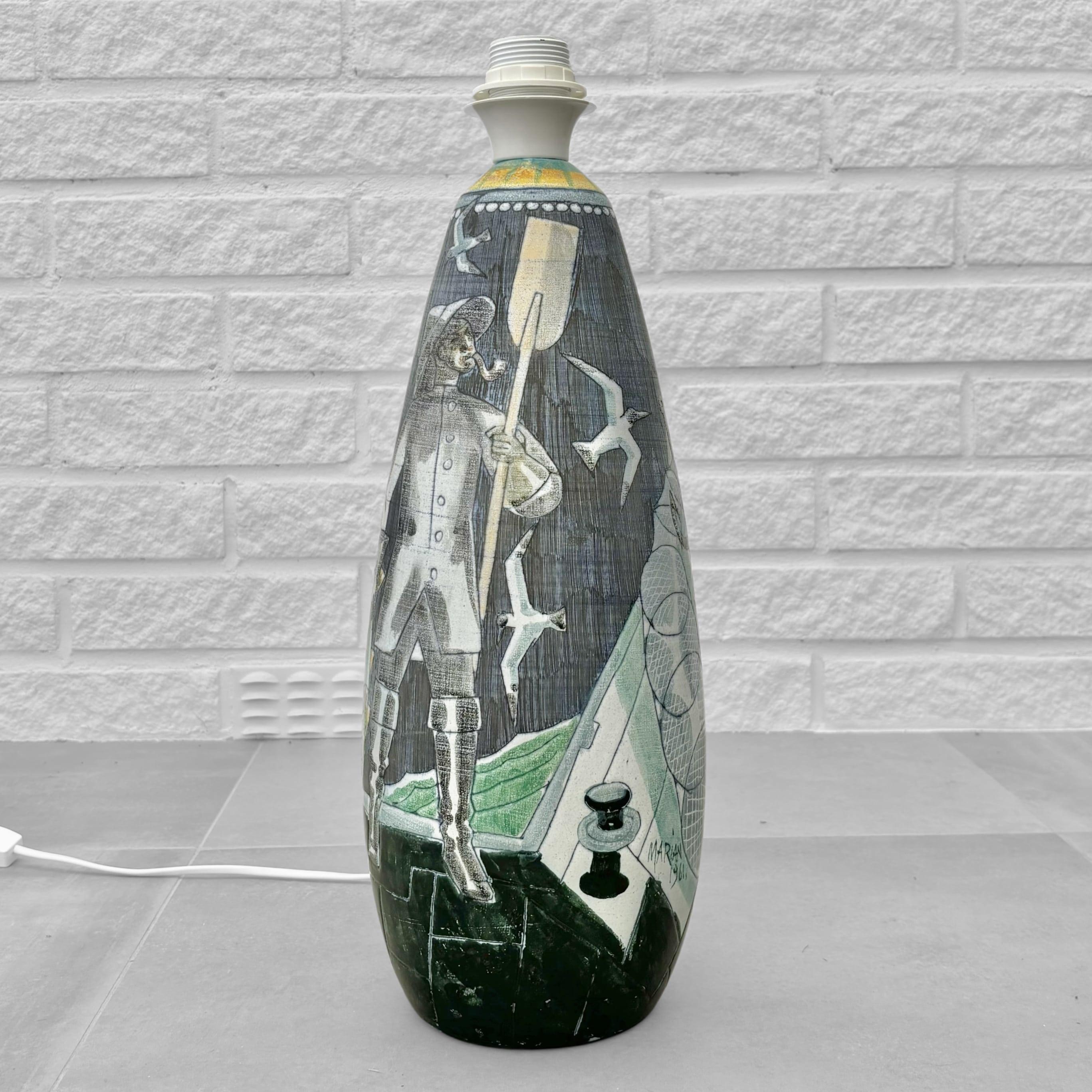 Skandinavische Stehlampe aus Keramik von Marian Zawadzki für Tilgmans, Schweden, 1960er Jahre im Angebot 3