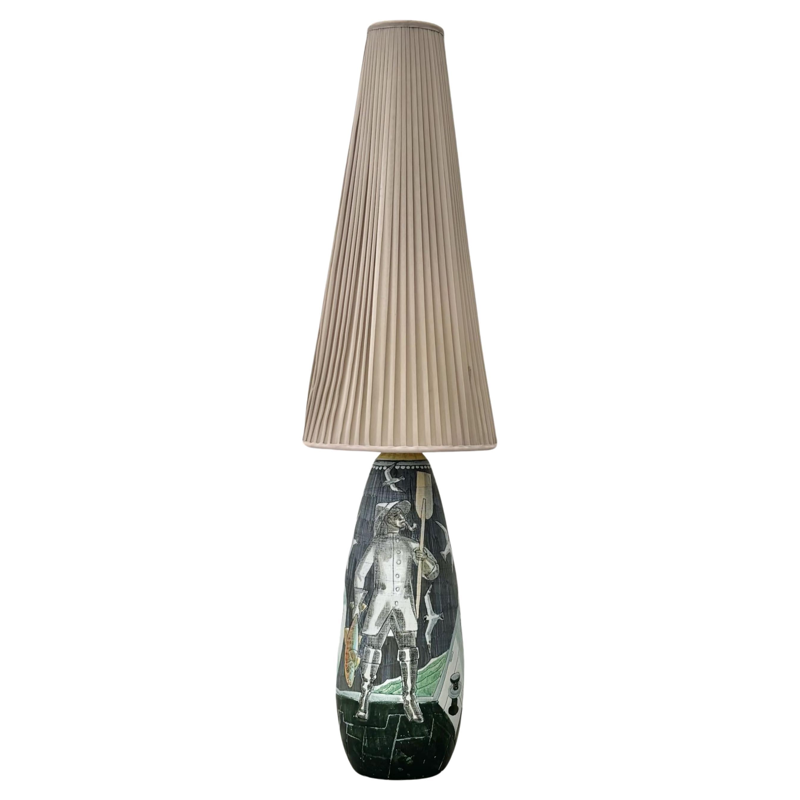 Skandinavische Stehlampe aus Keramik von Marian Zawadzki für Tilgmans, Schweden, 1960er Jahre im Angebot