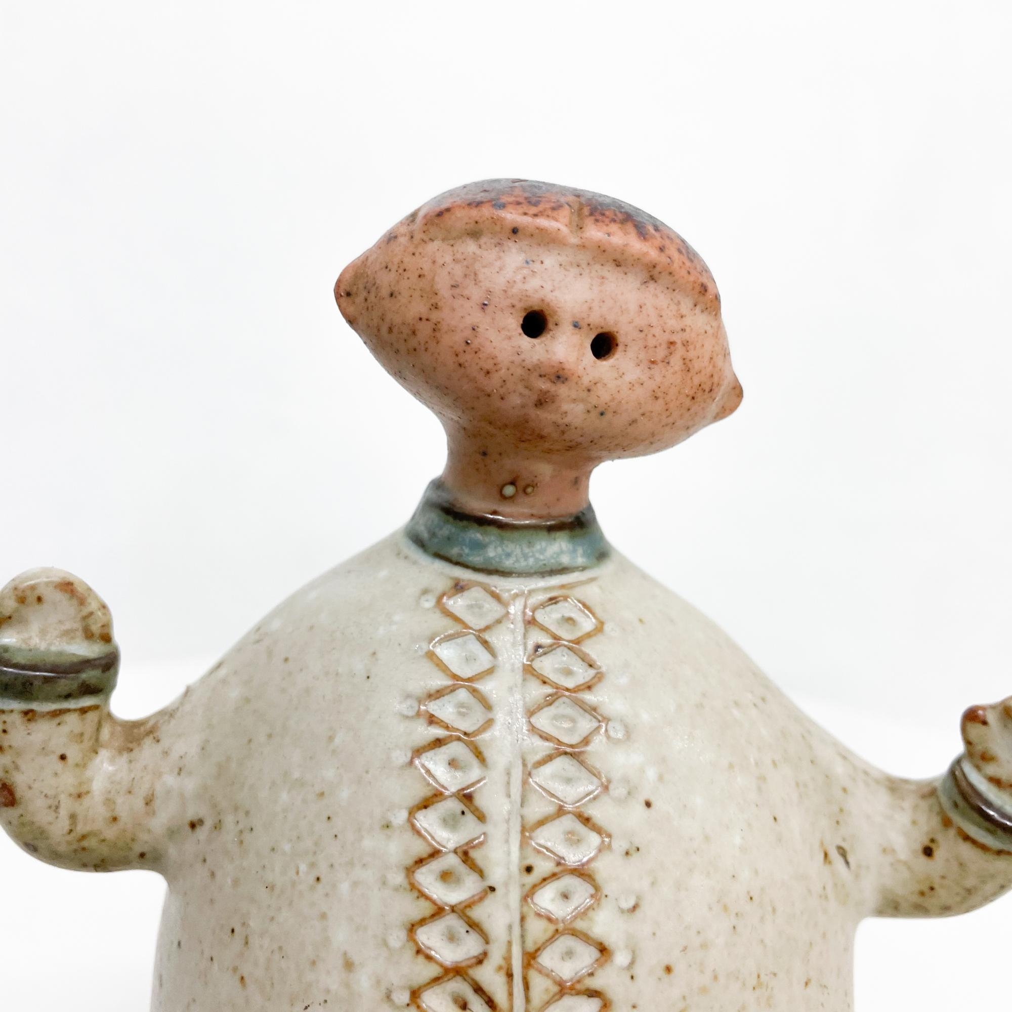 Danish Scandinavian Style Ceramic Pottery His Her Figures after Lisa Larson 1960s