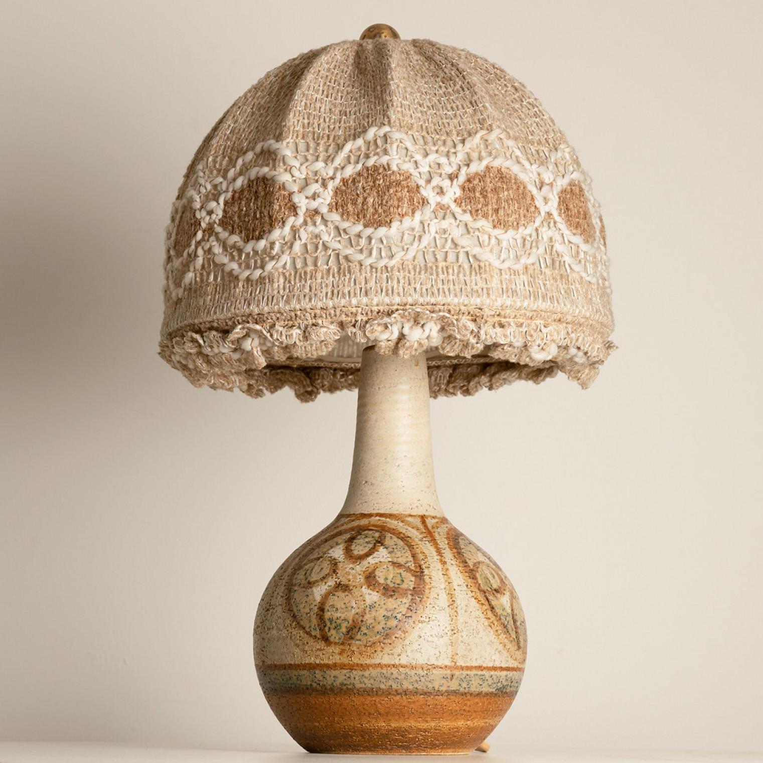 Scandinavian Ceramic Table Lamp with Geometric Shapes, 1960s For Sale 3
