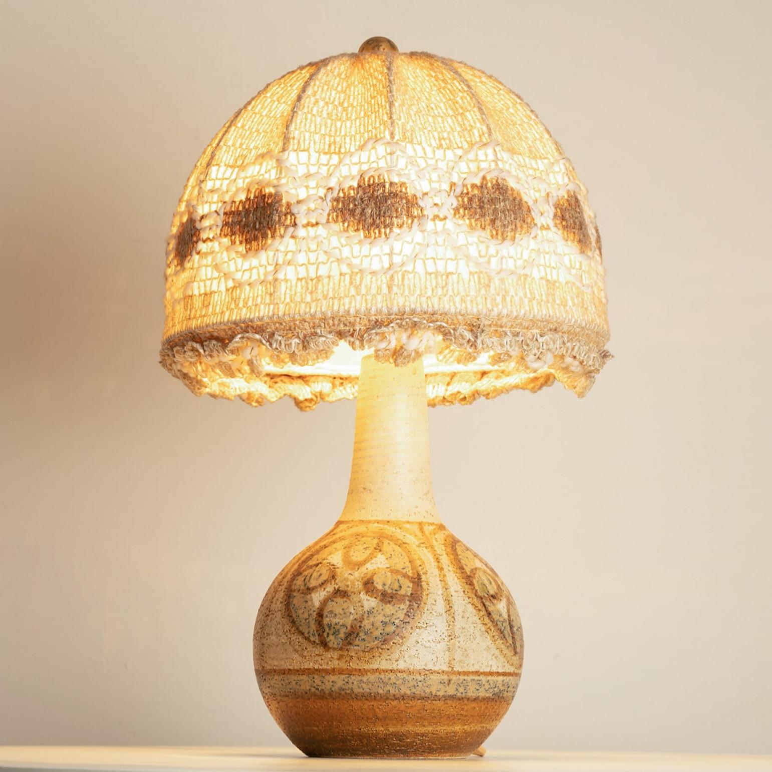 Scandinavian Ceramic Table Lamp with Geometric Shapes, 1960s For Sale 4