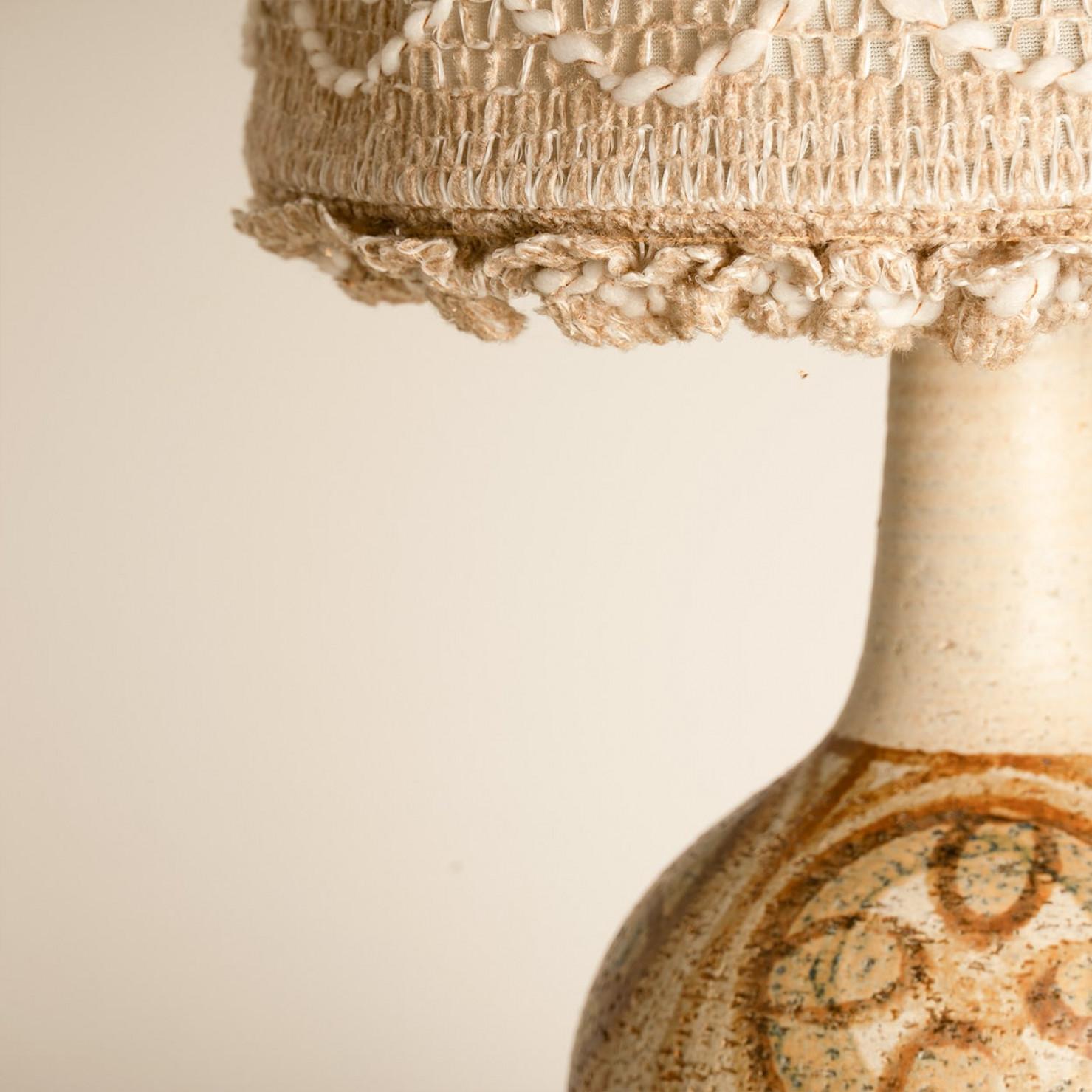 Scandinavian Modern Scandinavian Ceramic Table Lamp with Geometric Shapes, 1960s For Sale