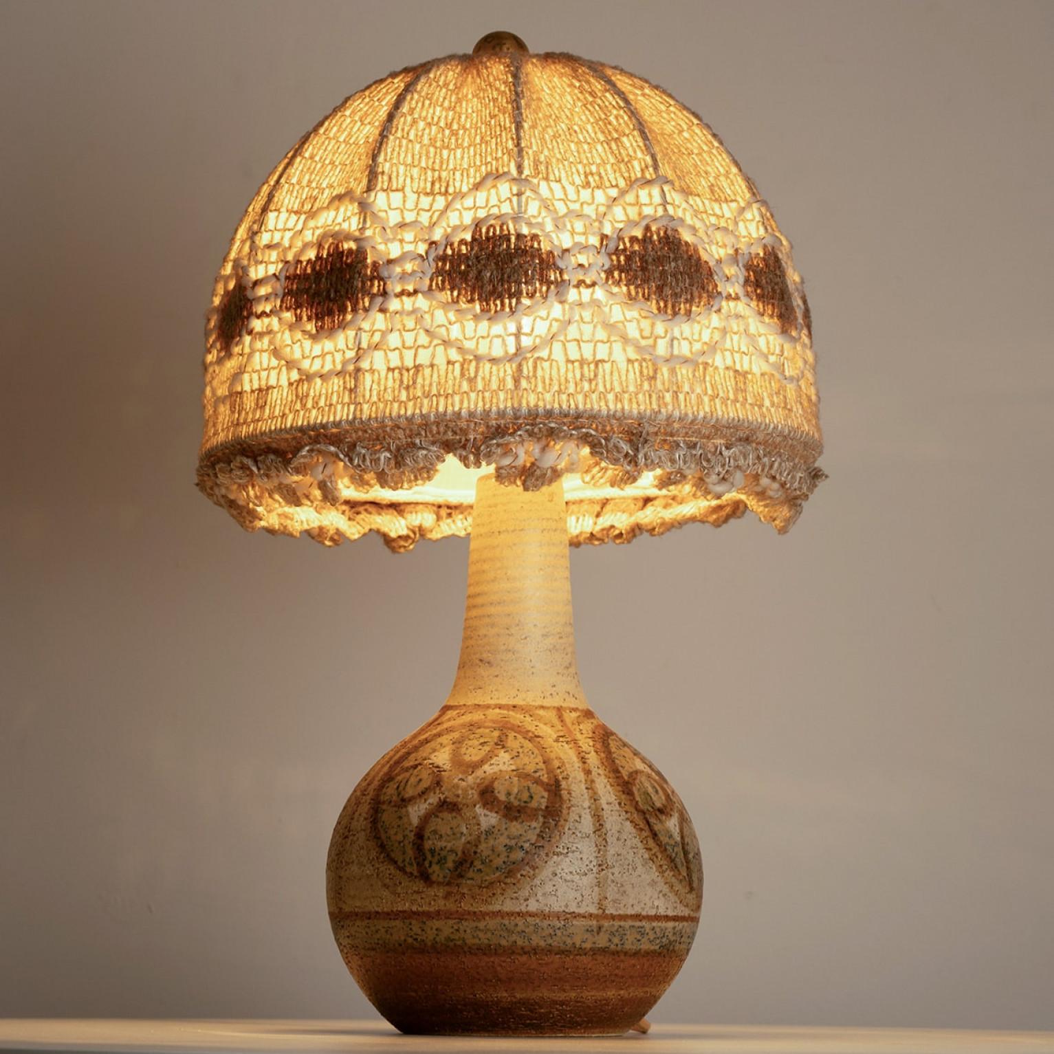 Danish Scandinavian Ceramic Table Lamp with Geometric Shapes, 1960s For Sale