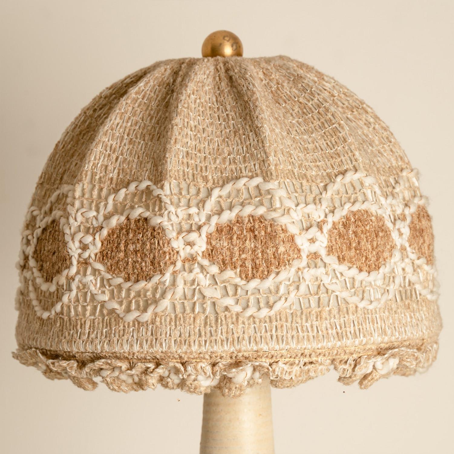 Mid-20th Century Scandinavian Ceramic Table Lamp with Geometric Shapes, 1960s For Sale