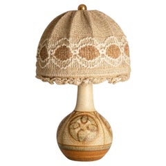 Scandinavian Ceramic Table Lamp with Geometric Shapes, 1960s