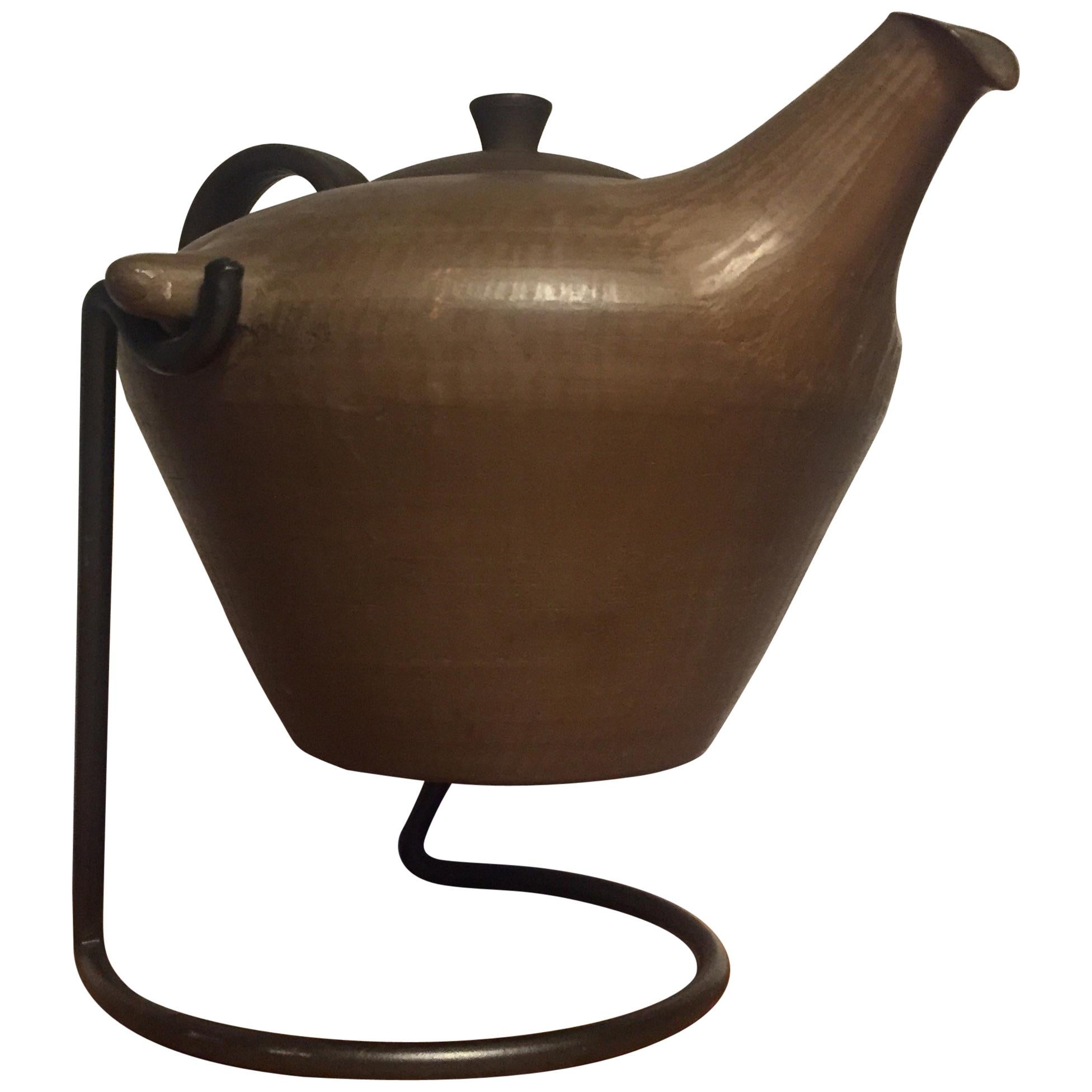 Scandinavian Ceramic Teapot For Sale