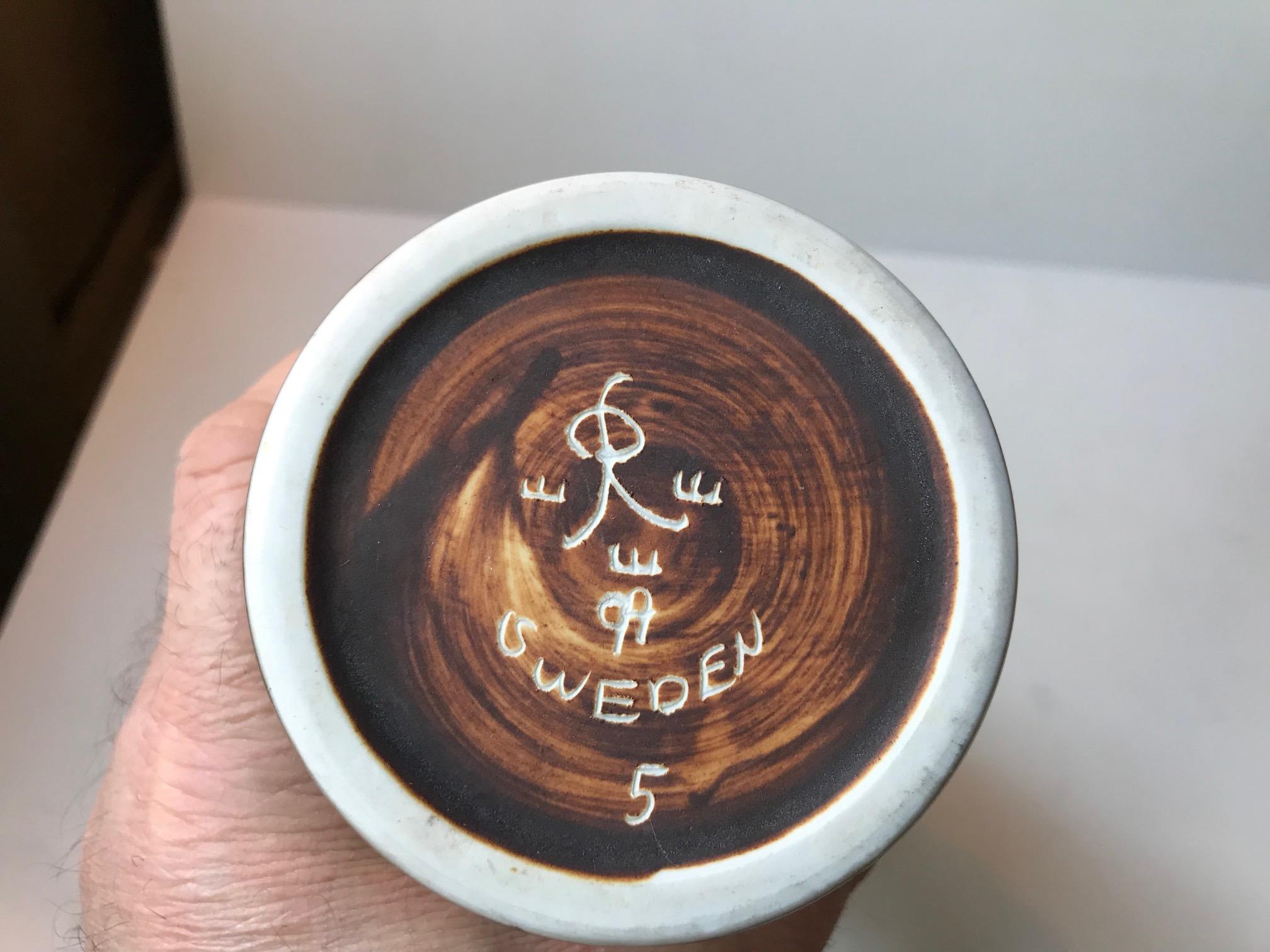 Metà XX secolo Vaso scandinavo in ceramica Bamboo di Olle Alberius per Rörstrand, anni '60 in vendita
