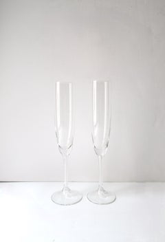 Scandinavian Champagne Flutes Glasses, Pair