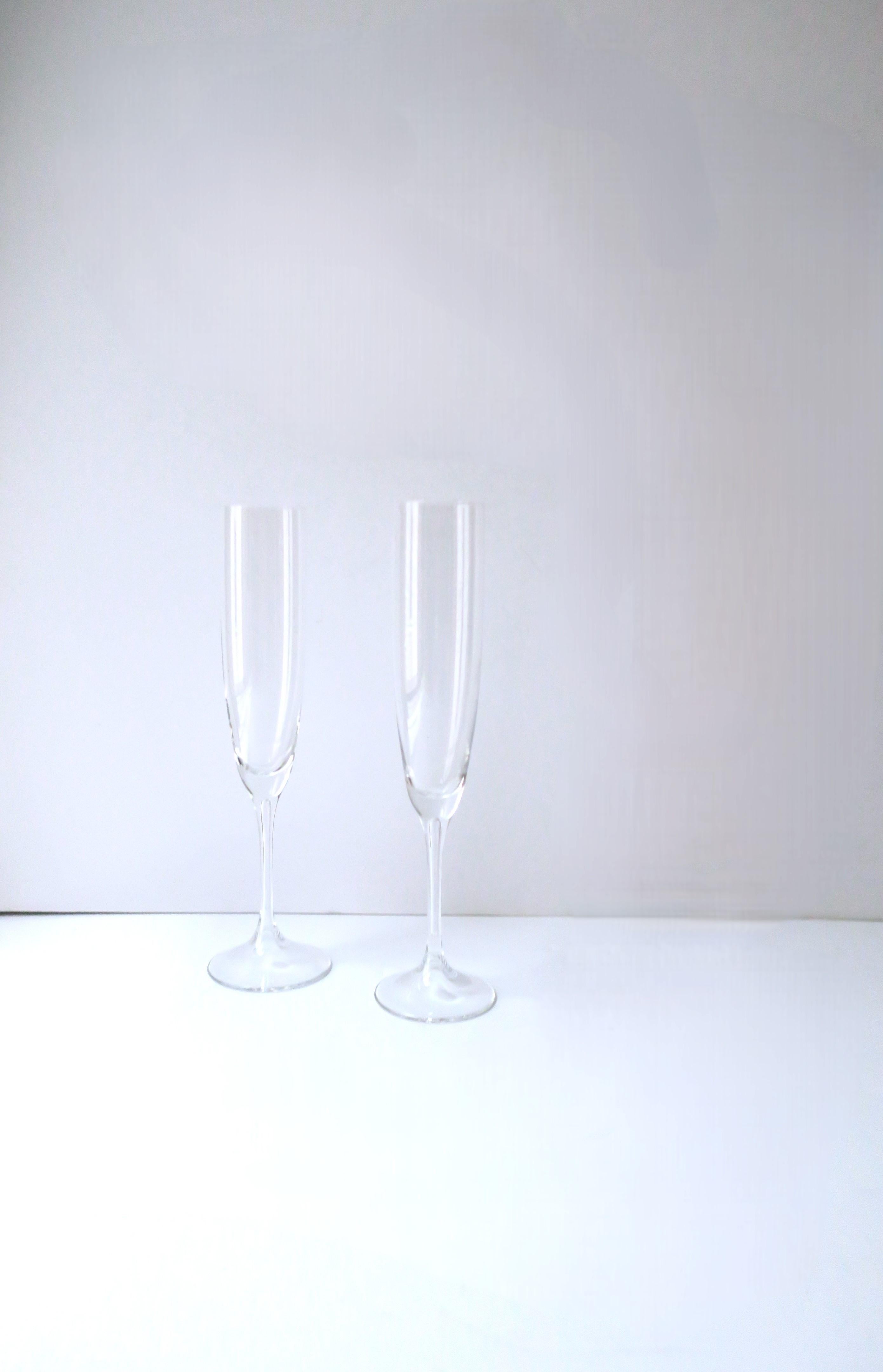 Scandinavian Modern Scandinavian Champagne Flutes Glasses, Pair For Sale