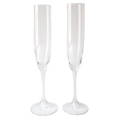 Vintage Scandinavian Champagne Flutes Glasses, Pair