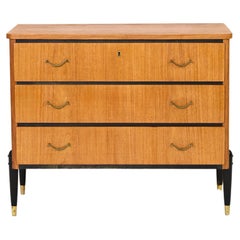Retro Scandinavian Chest of Drawers with Black Details
