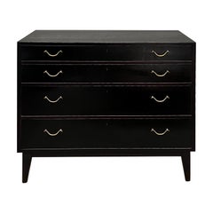 Scandinavian Chest of Drawers with Brass Handles, 1950s
