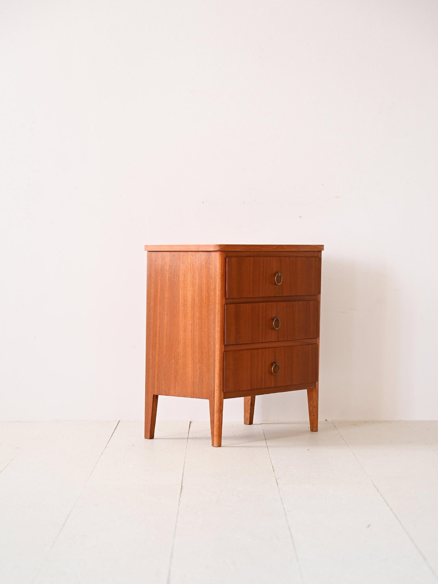 Scandinavian Modern Scandinavian chest of drawers with three drawers and metal details