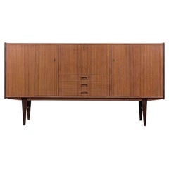 Vintage Scandinavian Modern Classic Teak Wood High Sideboard with Drawers, 1960s