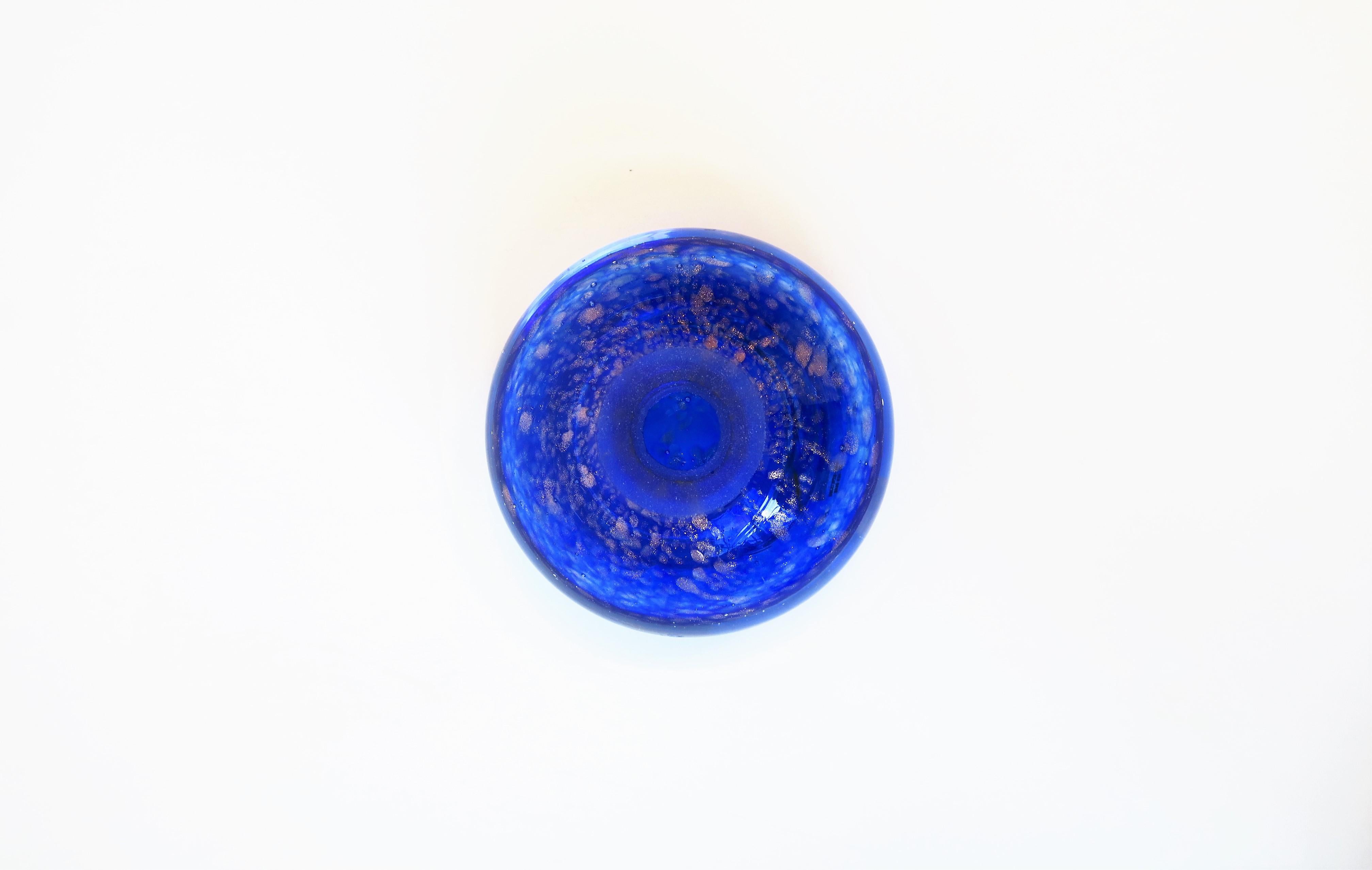 Scandinavian Cobalt Blue Art Glass Votive Candle Holder 6