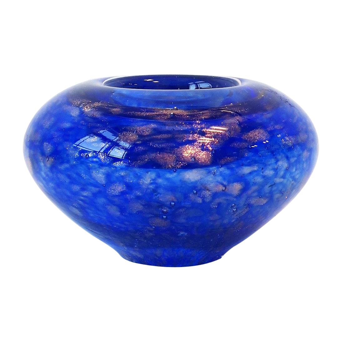 Scandinavian Cobalt Blue Art Glass Votive Candle Holder