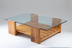 Scandinavian Coffee Table in Pine and Glass by Sven Larsson