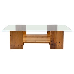Scandinavian Coffee Table in Pine and Glass by Sven Larsson