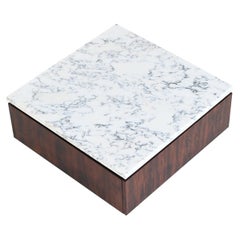 Scandinavian Coffee Table Rosewood and Marble Denmark 1960