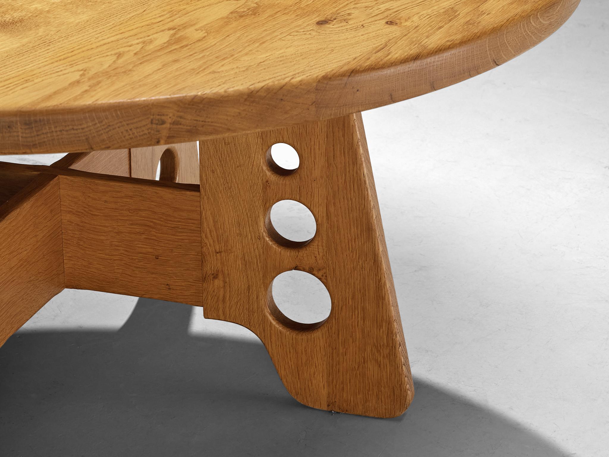 Scandinavian Modern Scandinavian Coffee Table with Trapezium Base in Solid Oak For Sale
