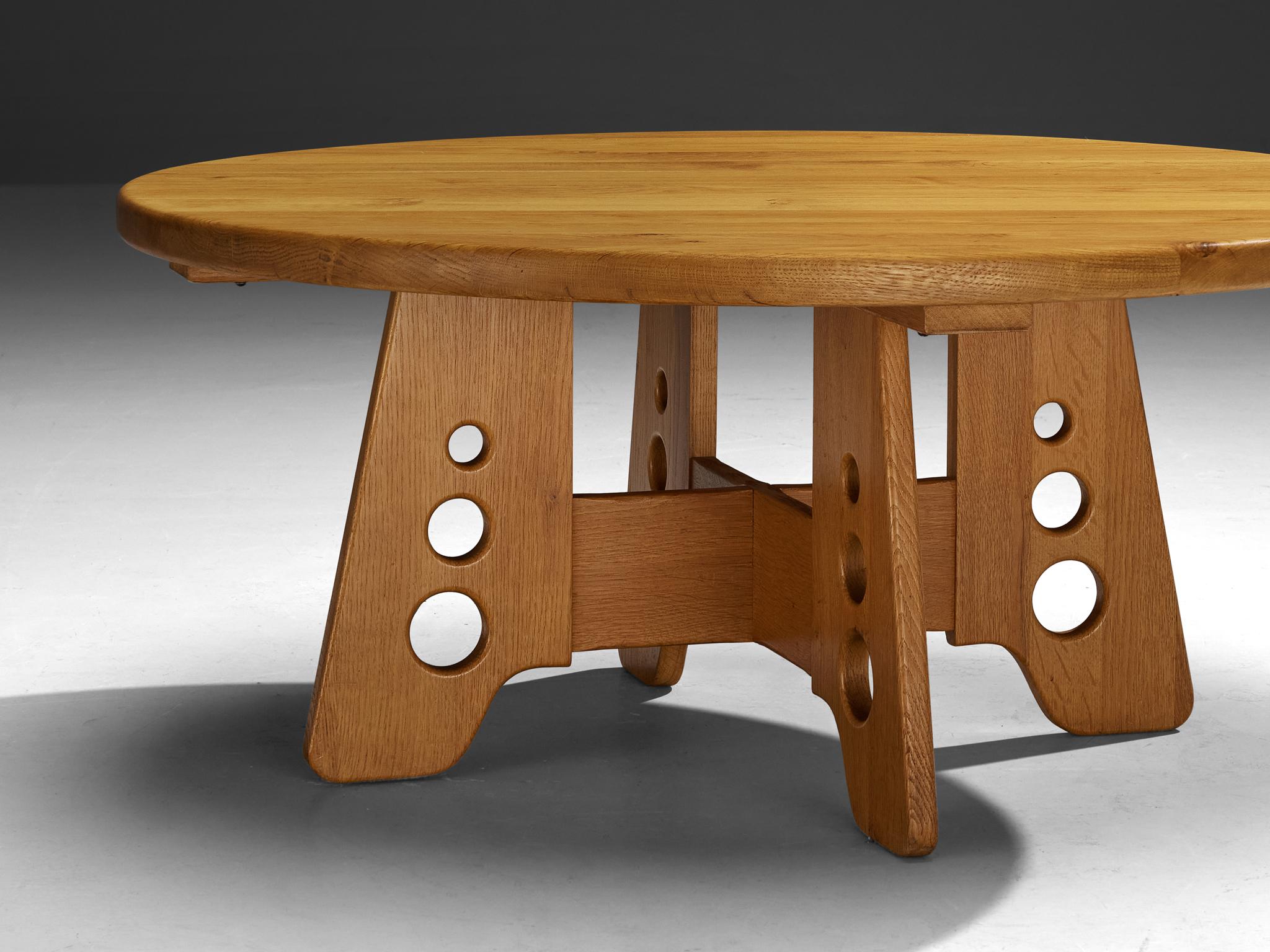 Scandinavian Coffee Table with Trapezium Base in Solid Oak For Sale 4