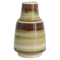 Vintage Scandinavian Collectible Small Brown Stoneware Vase by Gunnar Borg for Höganäs 