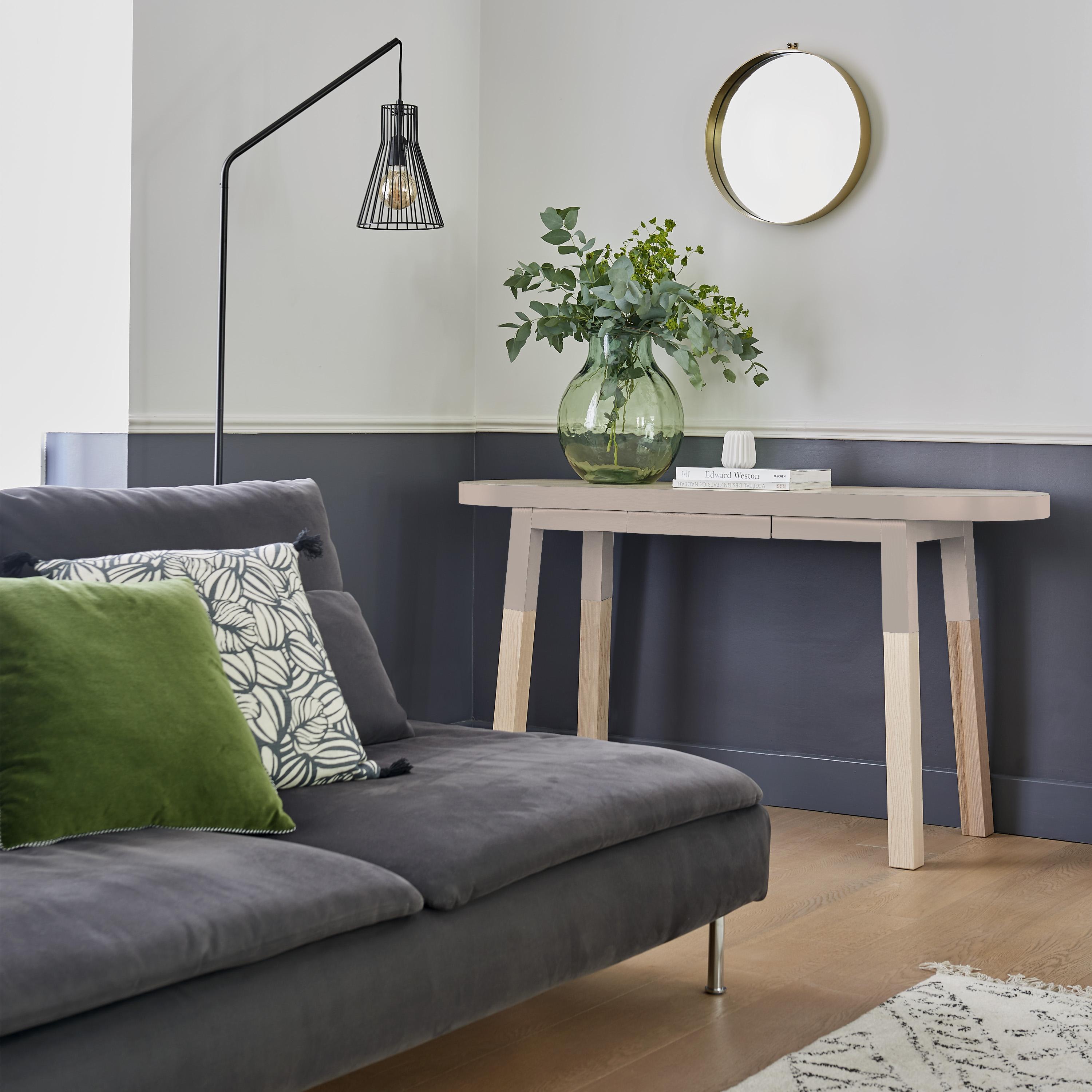 French Design Oval Console Table (or desk) in Solid Wood by Eric Gizard, Paris For Sale 1