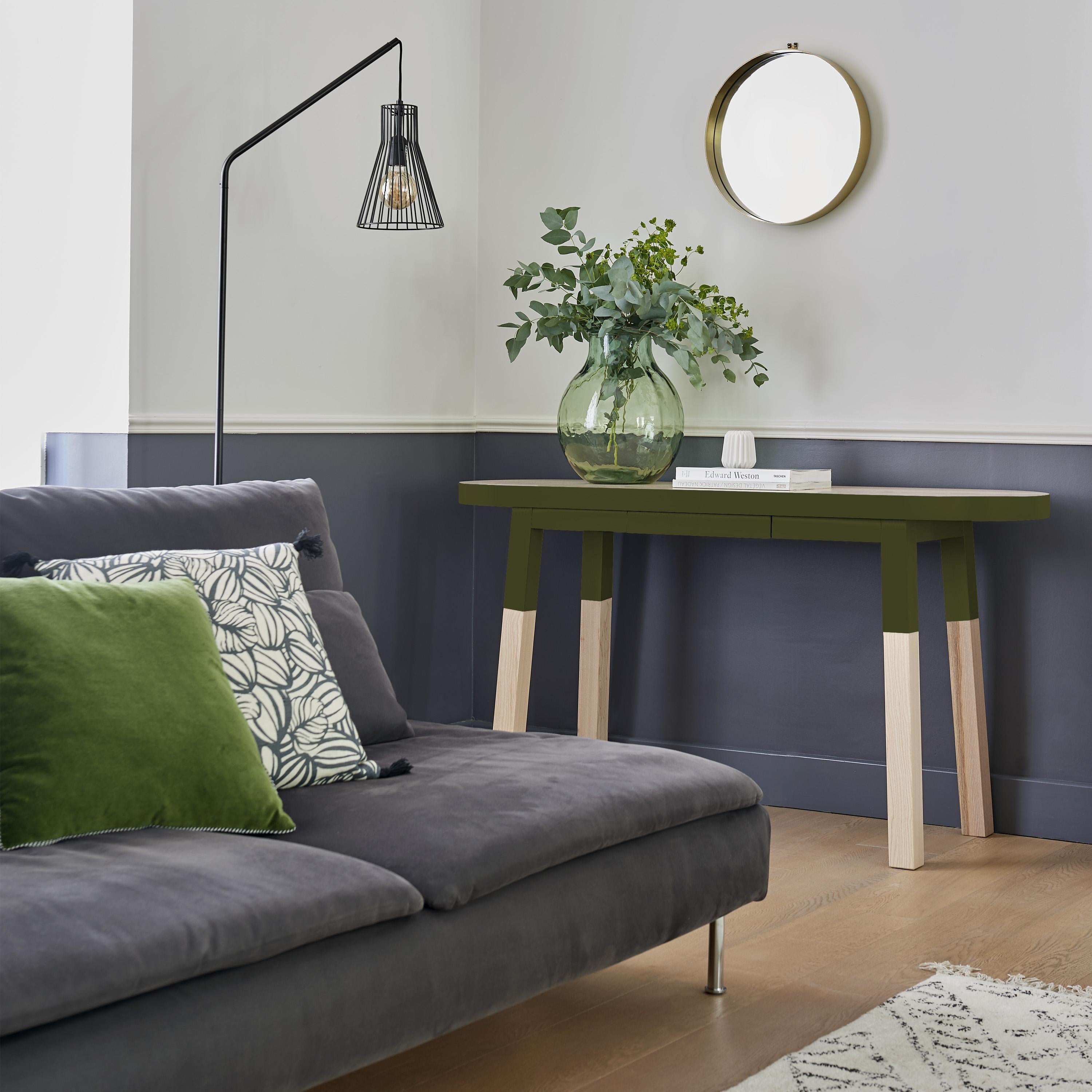 French Design Oval Console Table (or desk) in Solid Wood by Eric Gizard, Paris For Sale 2