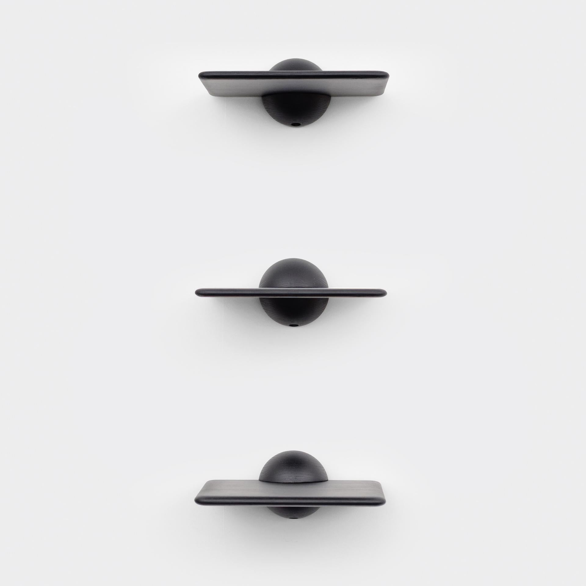 Minimalist Scandinavian Contemporary Black oil ash Klot 30, Side Table, Shelf For Sale
