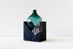 Scandinavian Contemporary Design, Portoro Marble w Green Glass by Erik Olovsson
