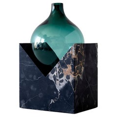 Scandinavian Contemporary Design, Portoro Marble w Green Glass by Erik Olovsson