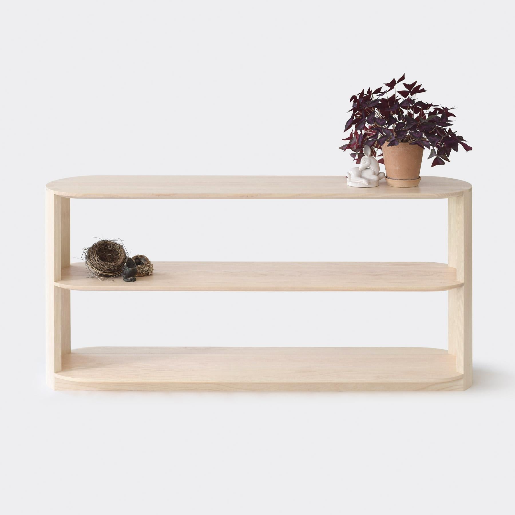 Haiku shelf in Scandinavian contemporary style is made in solid wood with modern cns-technique and traditional craftsmanship to manifest a product with estetic simplicity and outstanding detailing.
Haiku shelf, like the Japanese verse form, haiku,