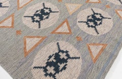 Scandinavian Contemporary Slate Gray Flatweave Carpet "Talisman"