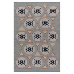 Scandinavian Contemporary Slate Gray Flatweave Carpet "Talisman"