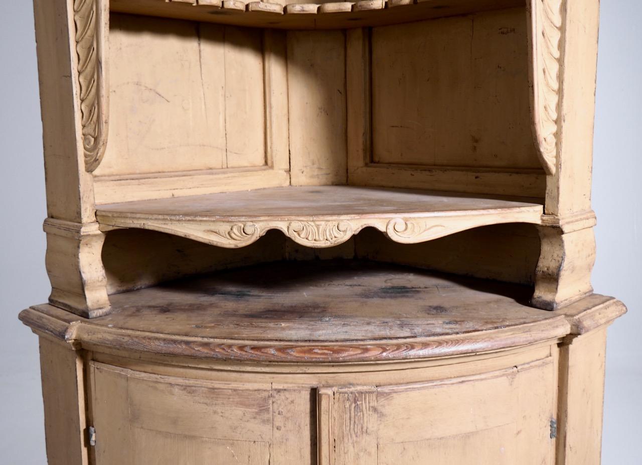 Wood Scandinavian Corner Cabinet, circa 1750