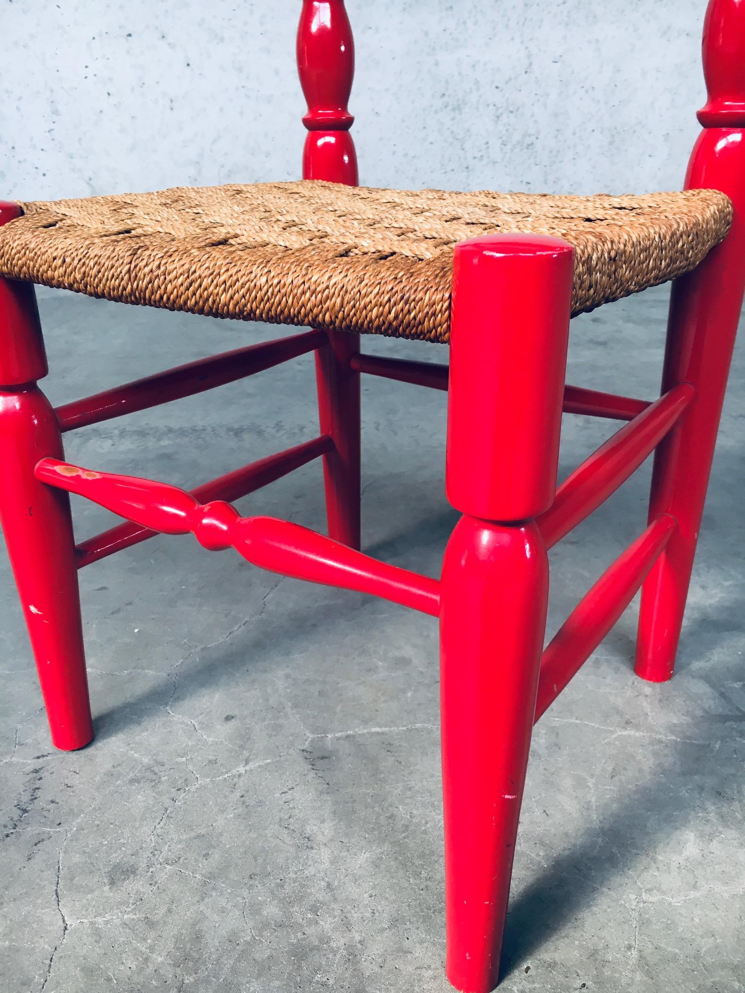 Scandinavian Country Style Design Red Side Chairs, Sweden 1960's For Sale 11