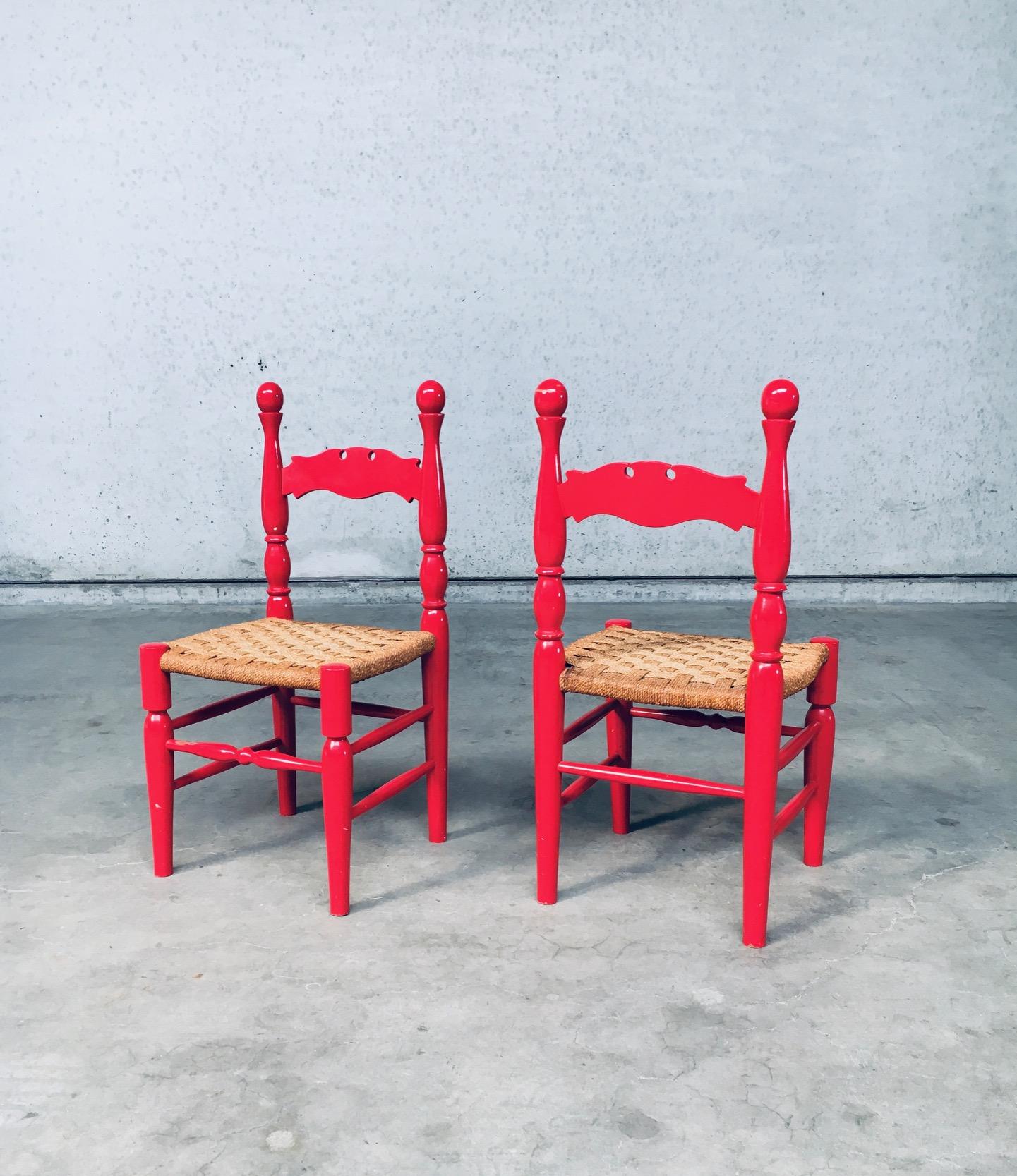 Swedish Scandinavian Country Style Design Red Side Chairs, Sweden 1960's For Sale